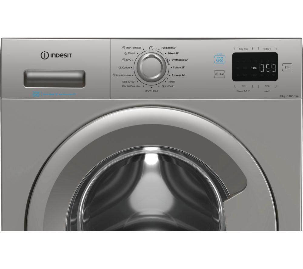 INDESIT Push&Go IP 946S PUSH&GO UK Lavadora de 9 kg y 1400 rpm - Plata