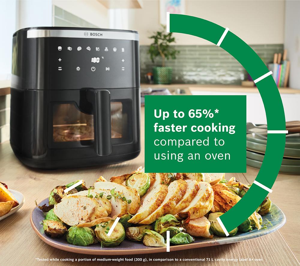 BOSCH Series 6 MAF671B1GB Freidora de aire y grill 9 en 1 - Negro