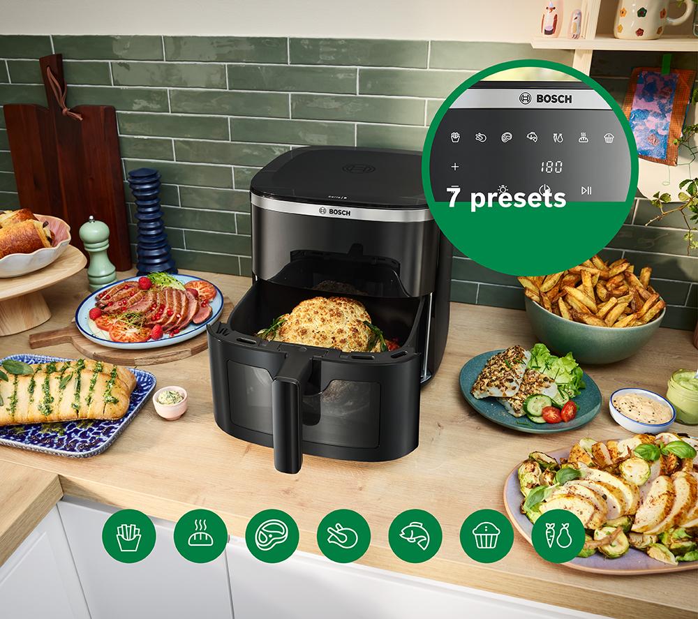 BOSCH Series 6 MAF671B1GB Freidora de aire y grill 9 en 1 - Negro