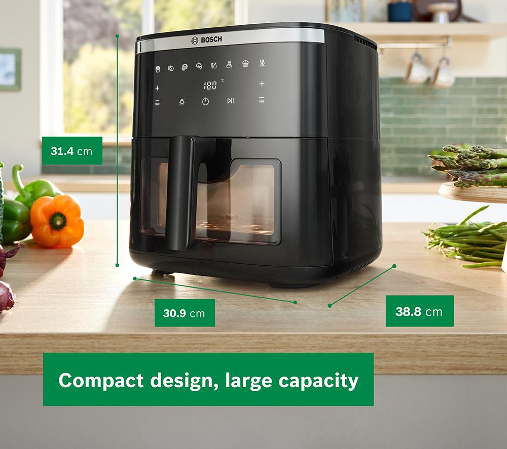 BOSCH Series 6 MAF671B1GB Freidora de aire y grill 9 en 1 - Negro