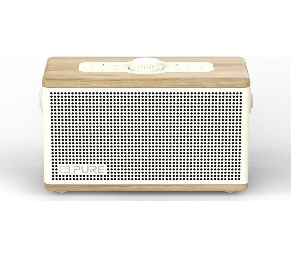 Altavoz portátil Bluetooth PURE Classic Aura - Blanco algodón y roble