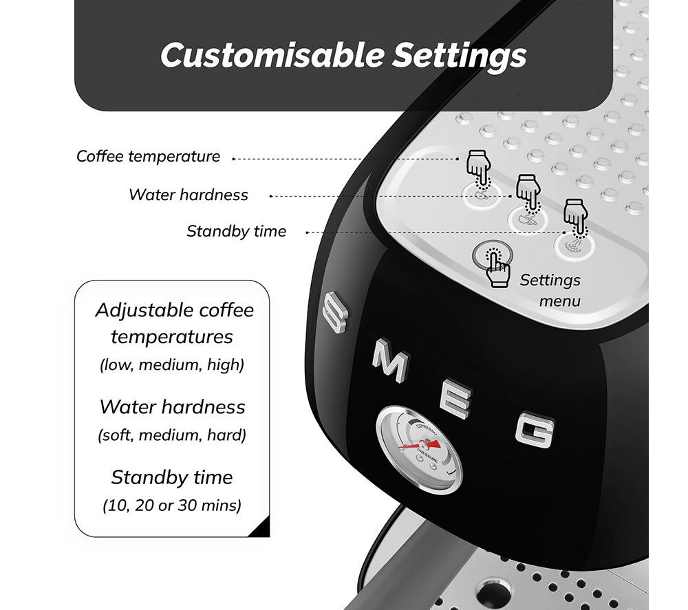 SMEG Espresso- und Cold-Brew-Kaffeemaschine ECF03 – Schwarz