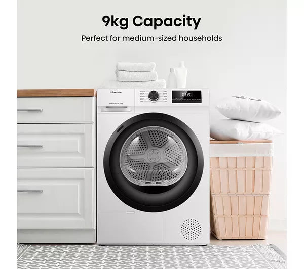 HISENSE 1Q Series DH1Q902BW2 9 kg Heat Pump Tumble Dryer - White