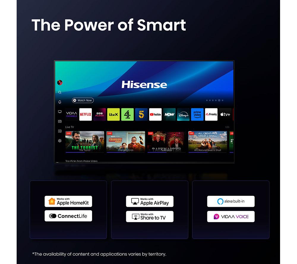 HISENSE E7Q PRO 43" QLED 4K HDR Smart TV with Freely - 43E7QTUK PRO