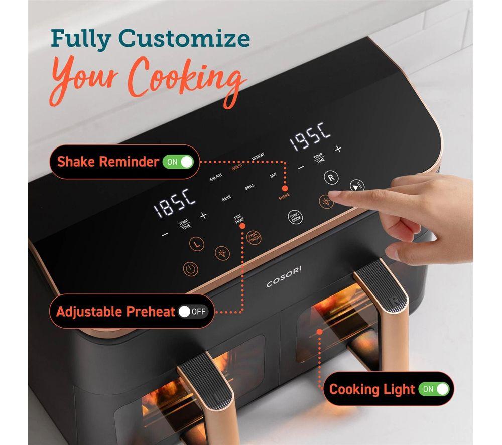 COSORI CAF-R903-AUK Dual Basket Air Fryer - Black