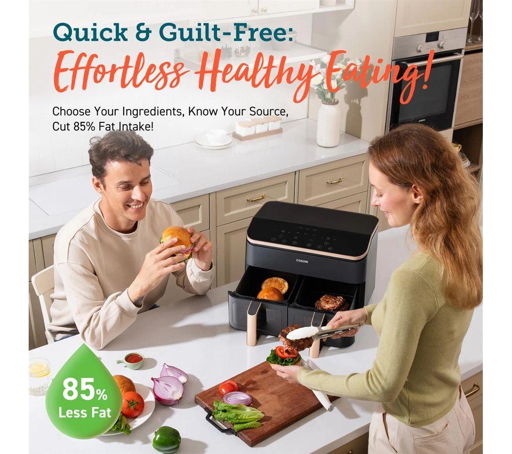 COSORI CAF-R903-AUK Dual Basket Air Fryer - Black