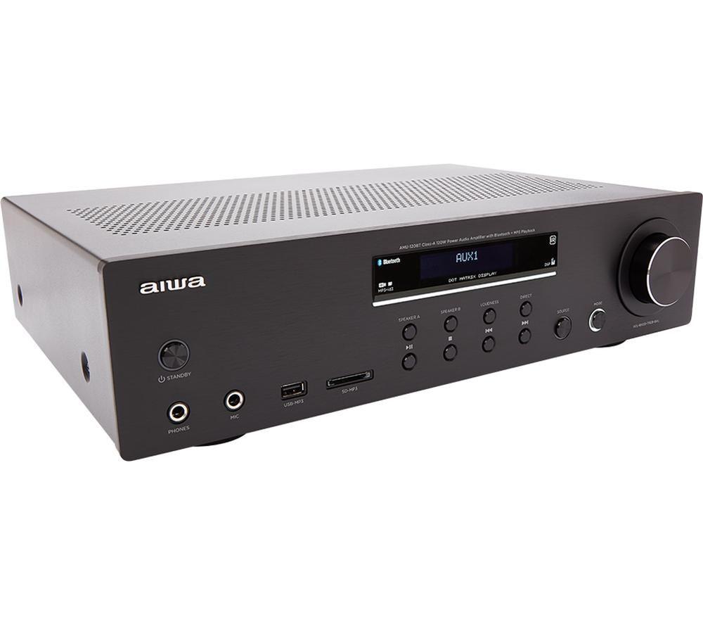 AIWA AMU-120BT Bluetooth Mini Hi-Fi System - Black
