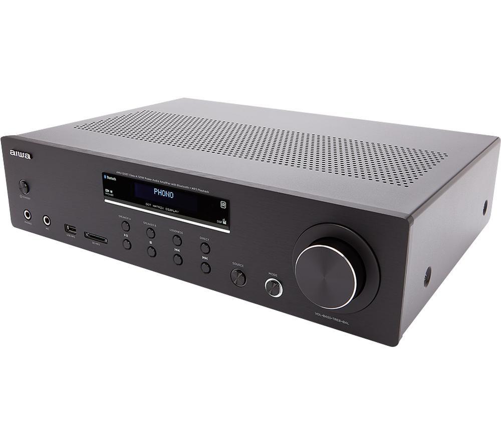 AIWA AMU-120BT Bluetooth Mini Hi-Fi System - Black