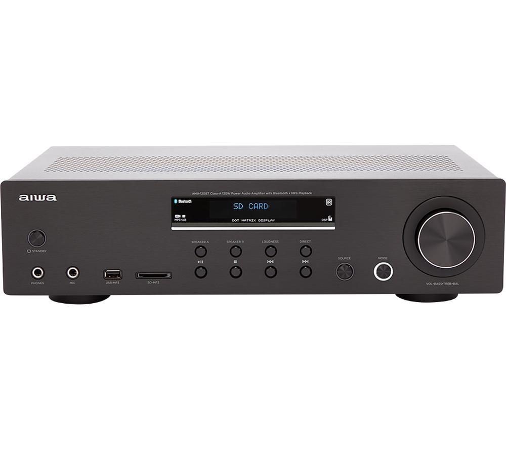 AIWA AMU-120BT Bluetooth Mini Hi-Fi System - Black