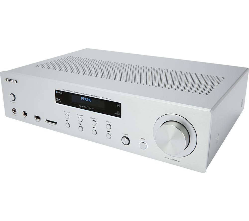 AIWA AMU-120BT Bluetooth Mini Hi-Fi System - Silver