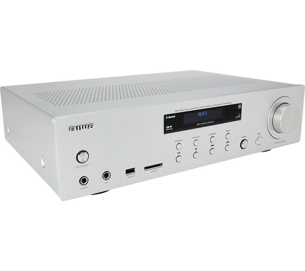 AIWA AMU-120BT Bluetooth Mini Hi-Fi System - Silver