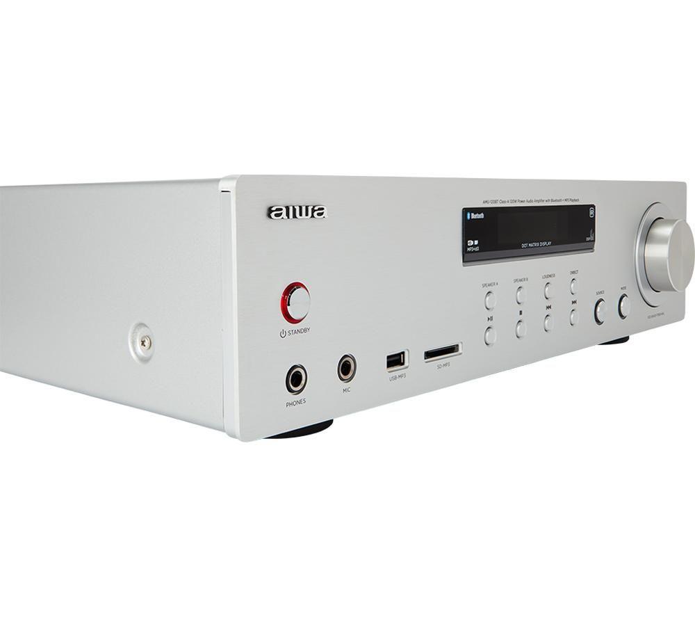 AIWA AMU-120BT Bluetooth Mini Hi-Fi System - Silver