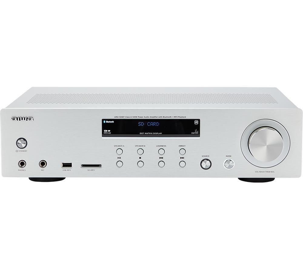 AIWA AMU-120BT Bluetooth Mini Hi-Fi System - Silver