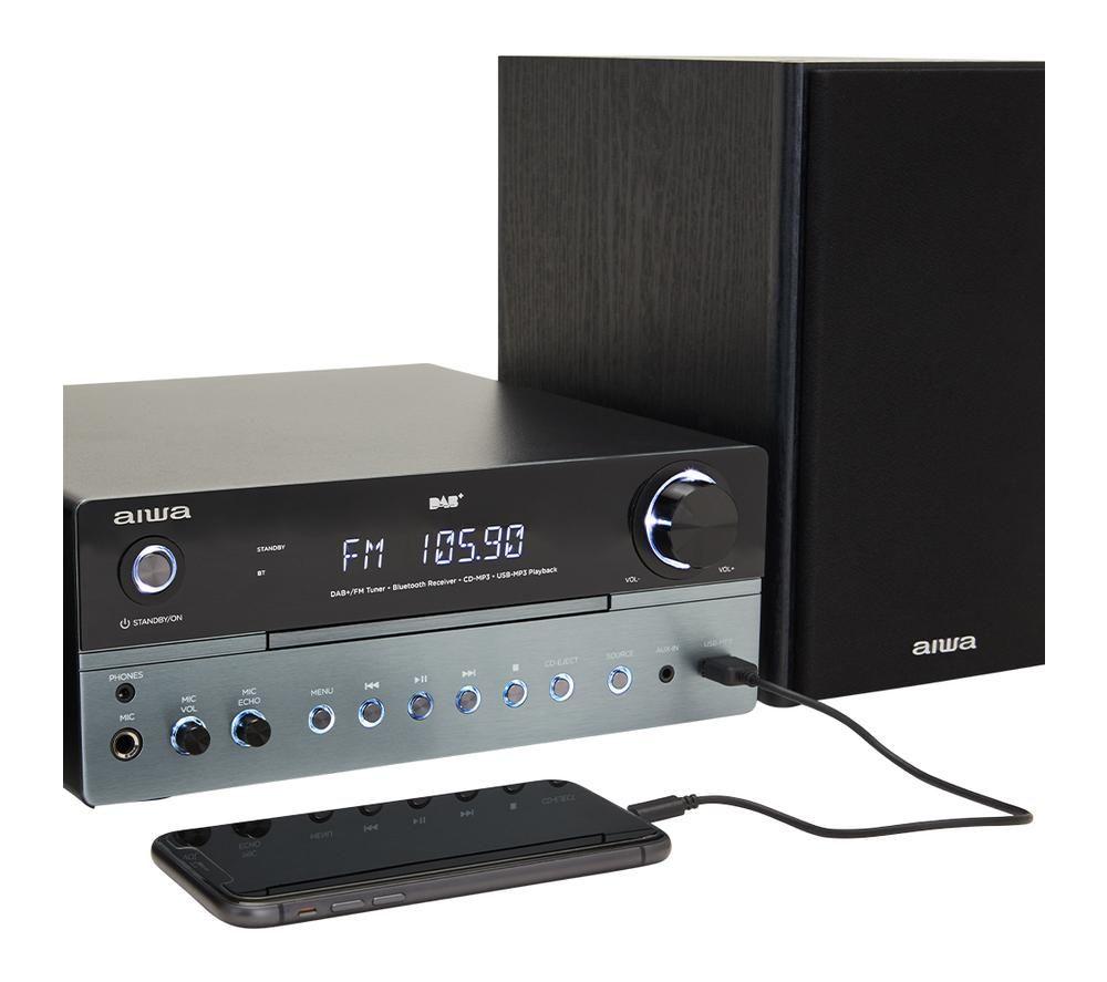 AIWA MSBTU-700DAB Bluetooth Mini Hi-Fi System - Black