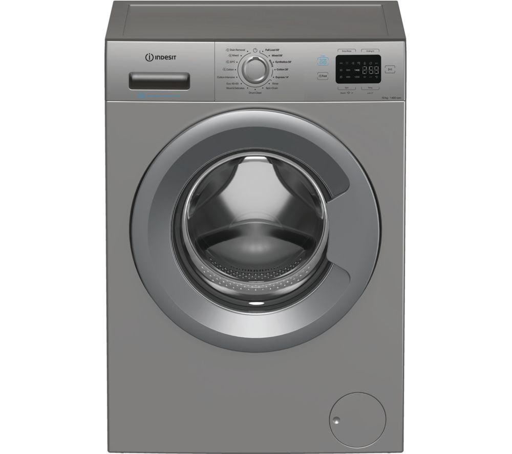 INDESIT Push&Go IP 1046S UK 10 kg 1400 Spin Washing Machine - Silver