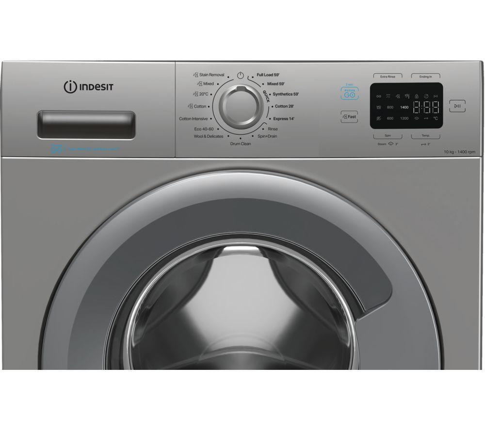 INDESIT Push&Go IP 1046S UK Lavadora de 10 kg y 1400 rpm - Plata