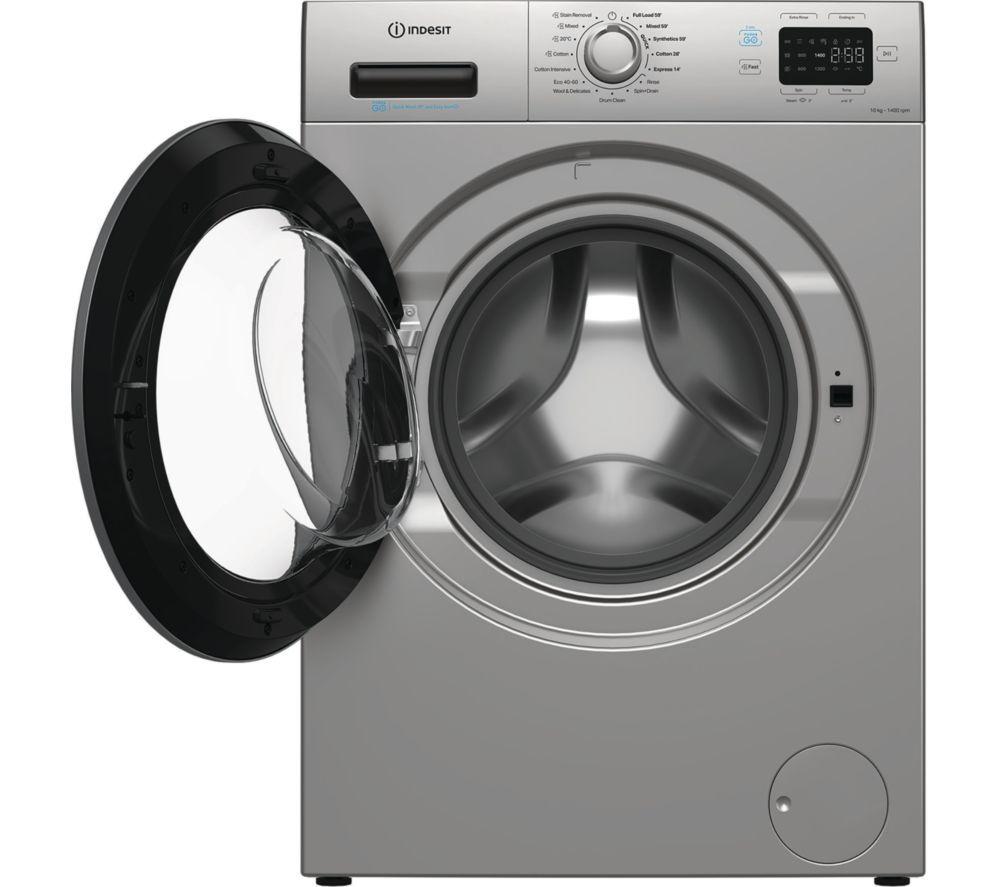 INDESIT Push&Go IP 1046S UK Lavadora de 10 kg y 1400 rpm - Plata