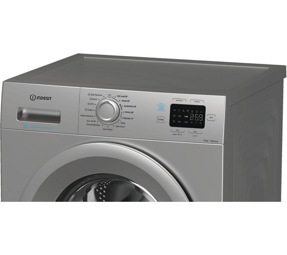 INDESIT Push&Go IP 1046S UK Lavadora de 10 kg y 1400 rpm - Plata