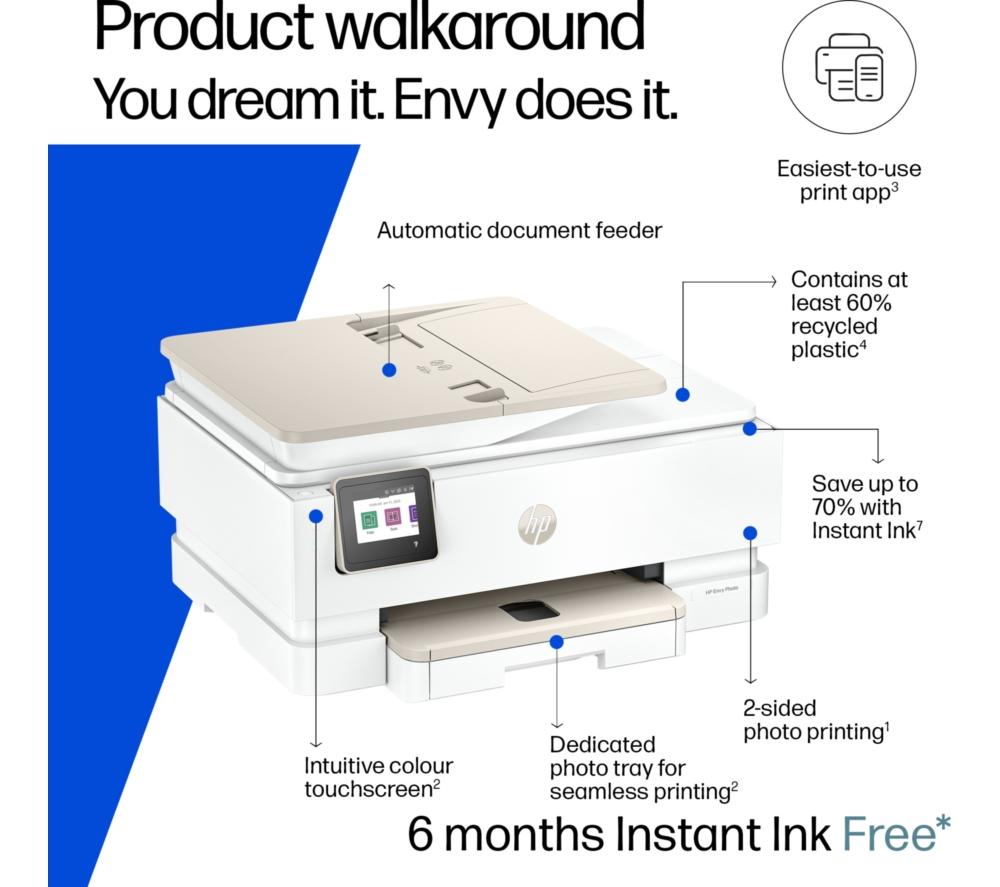 HP Envy Photo 7934 All-in-One Wireless Inkjet Printer & 6 Months Free Instant Ink