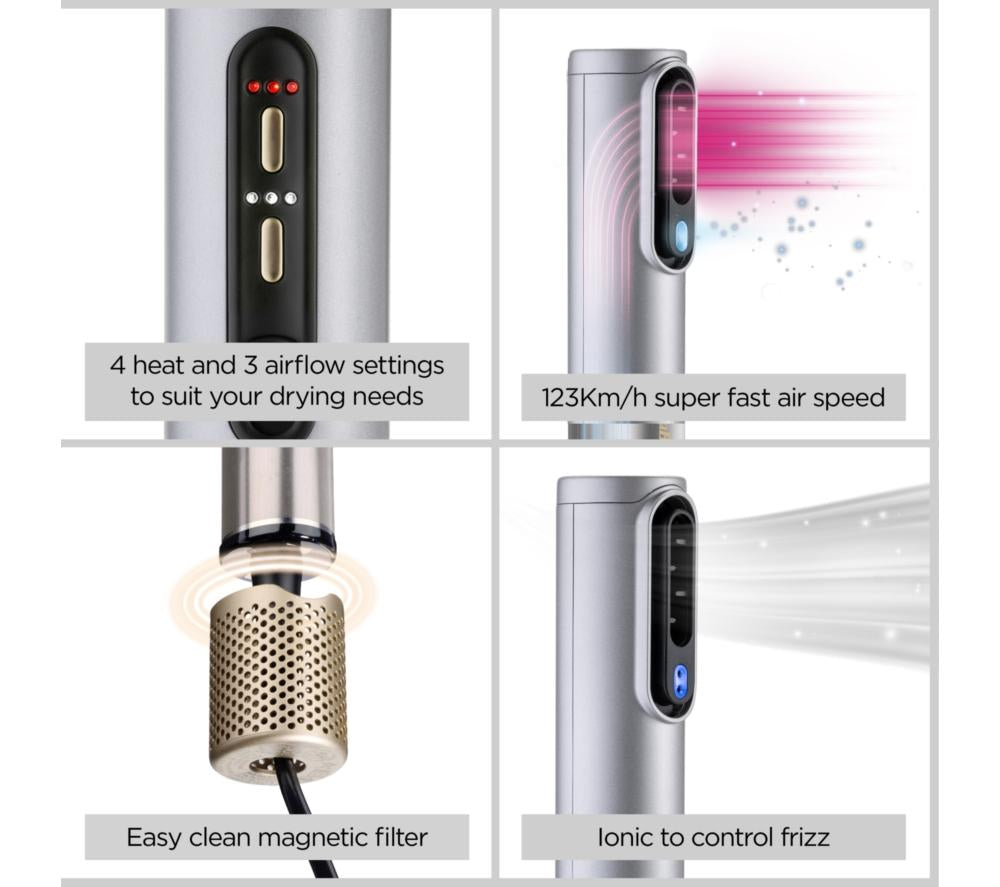 BABYLISS Air Wand Limited Edition Drying, Volumising & Smoothing All-in-One - Silver