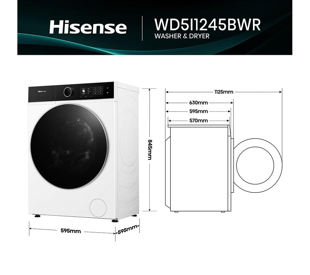 HISENSE KitchenFit 5i Series WD5I1245BWR WiFi-enabled 12 kg Waschtrockner - Weiß