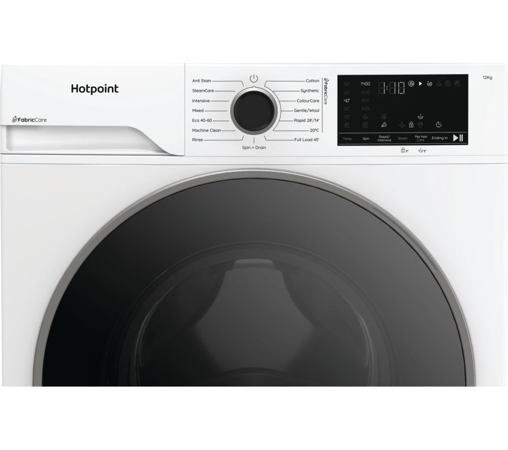 HOTPOINT FabricCare HBCA 123 CARE UK 12 kg 1400 Spin Washing Machine - White