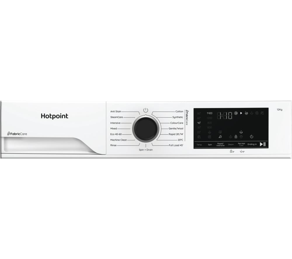 HOTPOINT FabricCare HBCA 123 CARE UK 12 kg 1400 Spin Washing Machine - White