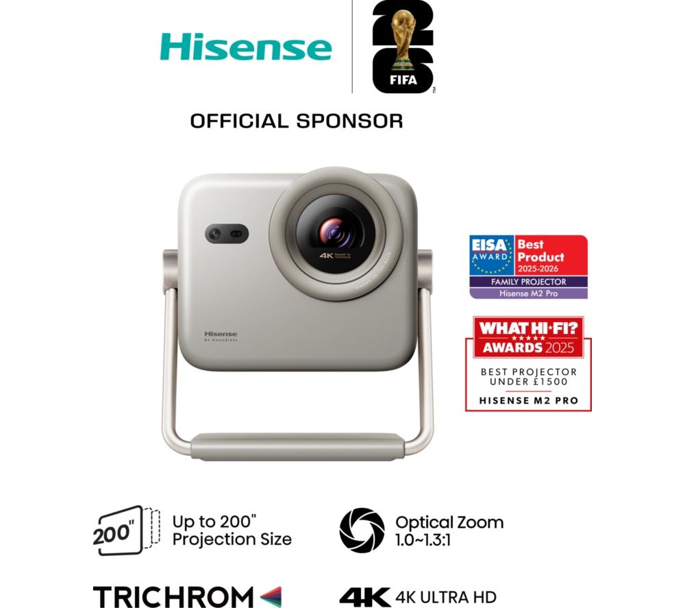 HISENSE M2TUK Pro 4K Smart Mini Projector - Grey