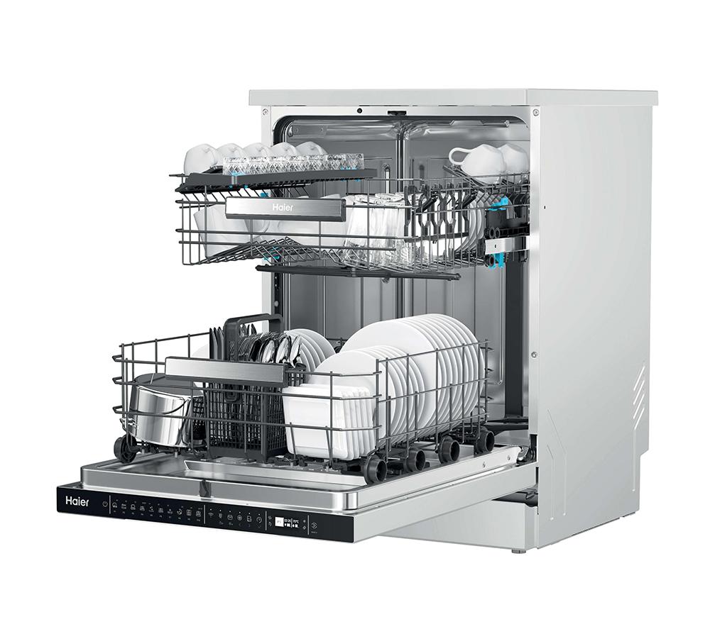 HAIER XF 4A4M0W-80 Full-size WiFi-enabled Dishwasher - White