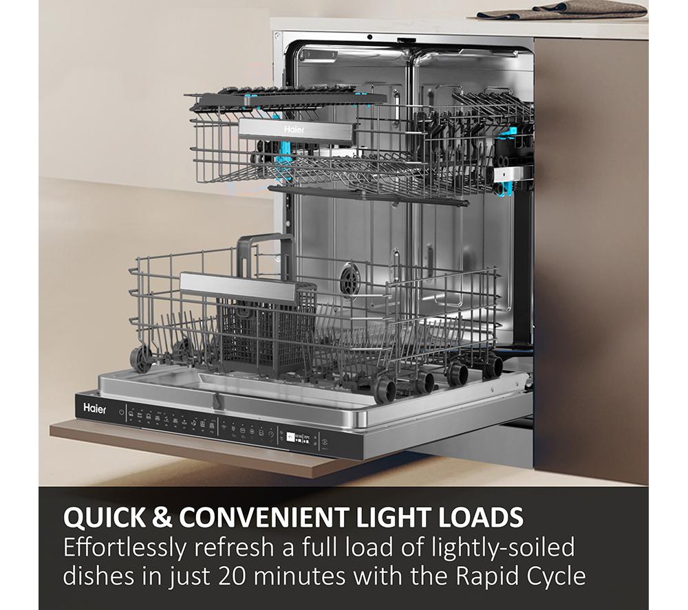 HAIER XF 4A4M0W-80 Full-size WiFi-enabled Dishwasher - White
