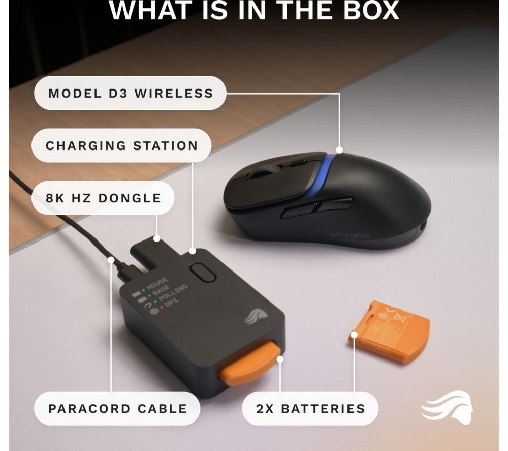 GLORIOUS Model D3 RGB Wireless Optical Gaming Mouse
