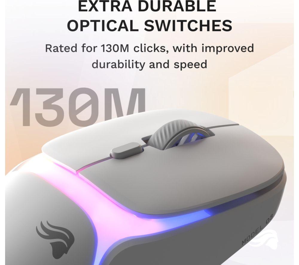 GLORIOUS Model O3 RGB Wireless Optical Gaming Mouse - White
