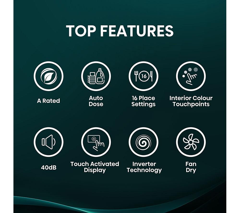 HISENSE Auto Dose HS693A90XADUK Full-size WiFi-enabled Dishwasher - Stainless Steel