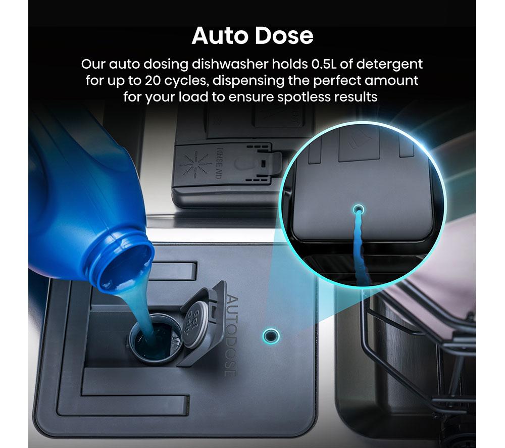 HISENSE Auto Dose HS693A90XADUK Full-size WiFi-enabled Dishwasher - Stainless Steel