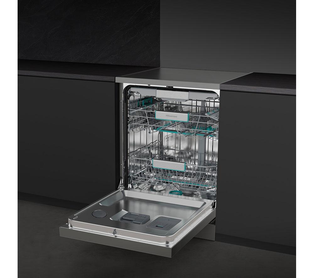 HISENSE Auto Dose HS693A90XADUK Full-size WiFi-enabled Dishwasher - Stainless Steel