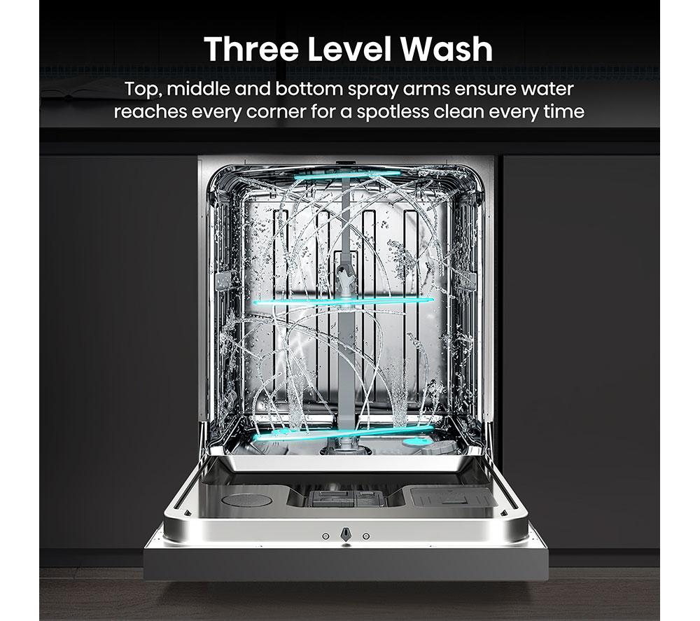 HISENSE Auto Dose HS693A90XADUK Full-size WiFi-enabled Dishwasher - Stainless Steel