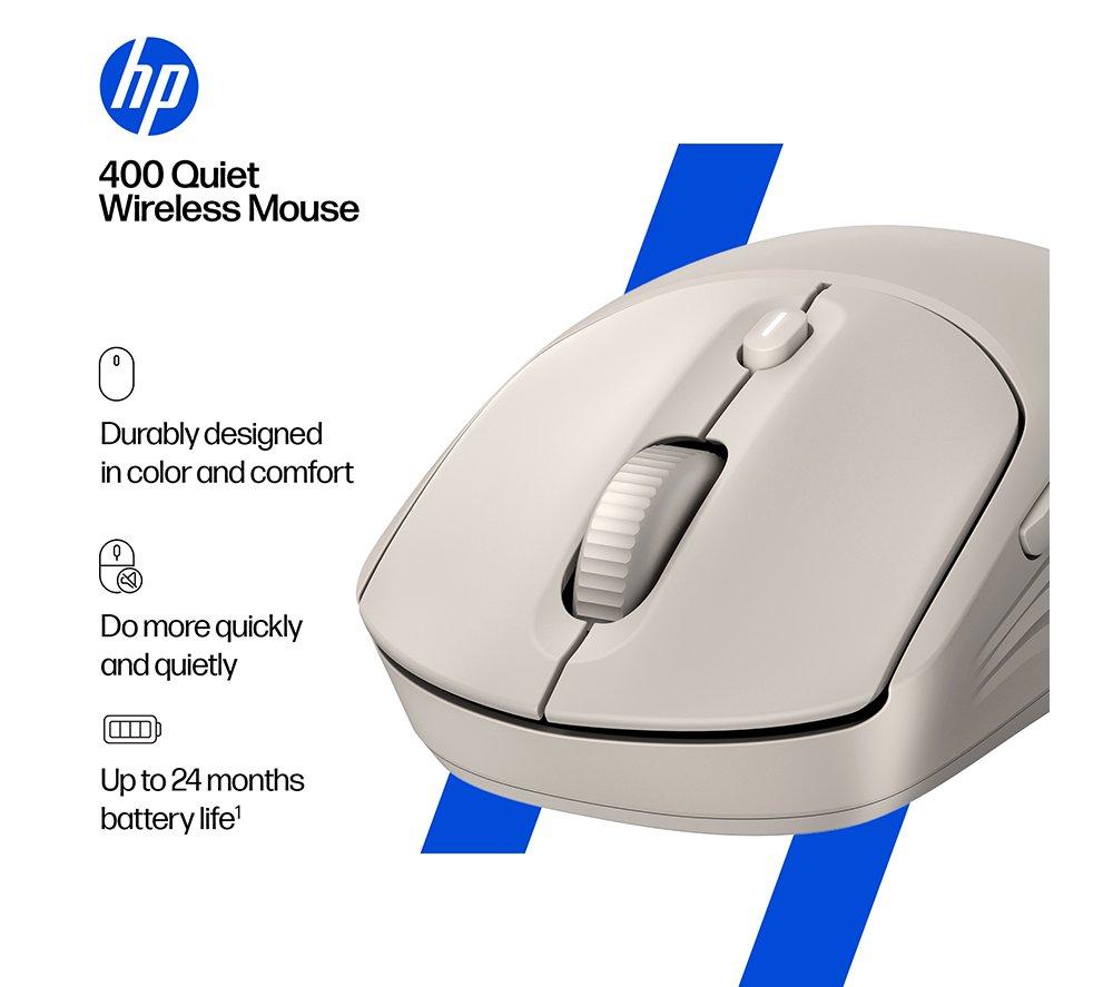 Ratón óptico inalámbrico silencioso HP 400 - Maple