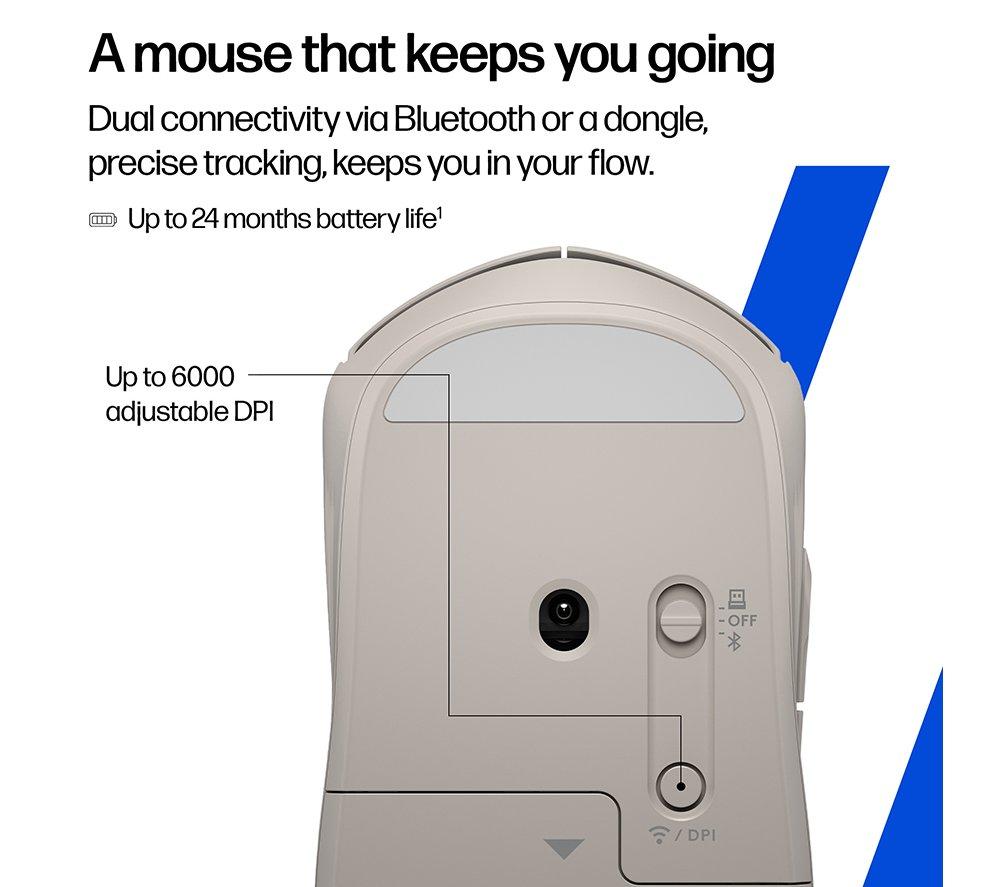 Ratón óptico inalámbrico silencioso HP 400 - Maple