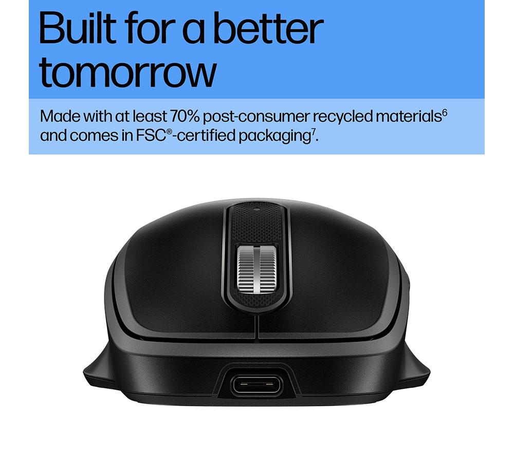 Ratón óptico inalámbrico recargable ultrarrápido HP 510 - Negro