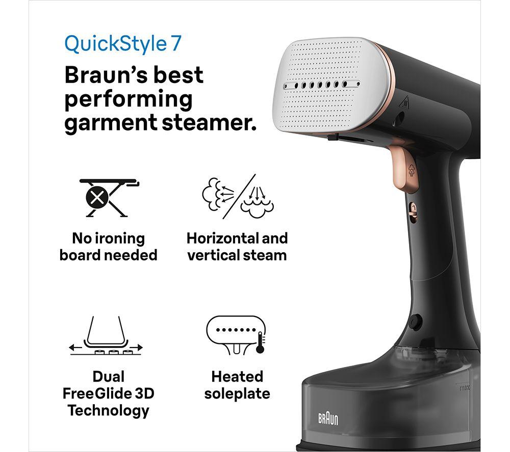 BRAUN Quickstyle 7 GS7077 Clothes Steamer - Black & Gold