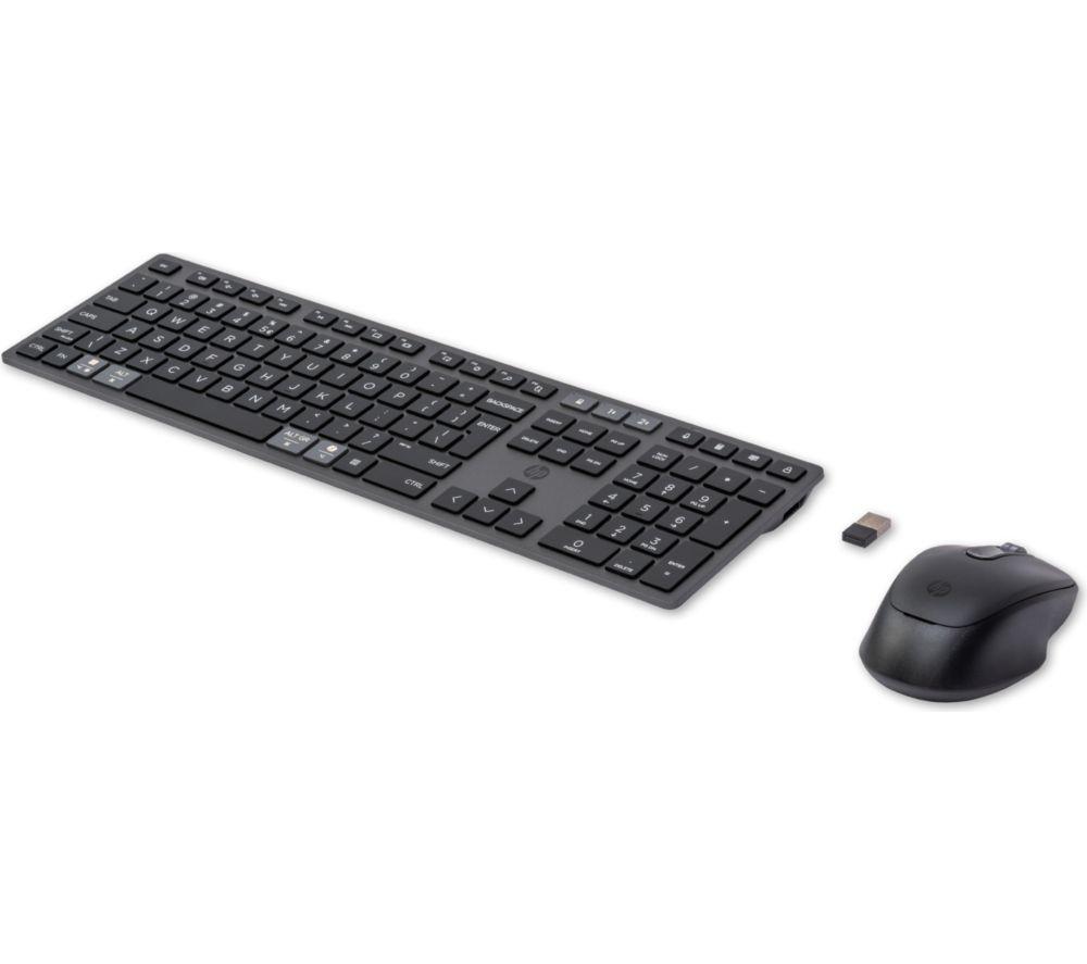 HP 720 Multi-Device Ultra-Fast Rechargeable Wireless Keyboard & Mouse Set - Black