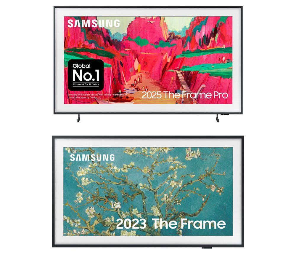 SAMSUNG The Frame Pro QE85LS03FW 85" Neo QLED Smart 4K TV & The Frame QE32LS03CBUXXU 32" Smart Full HD HDR QLED TV