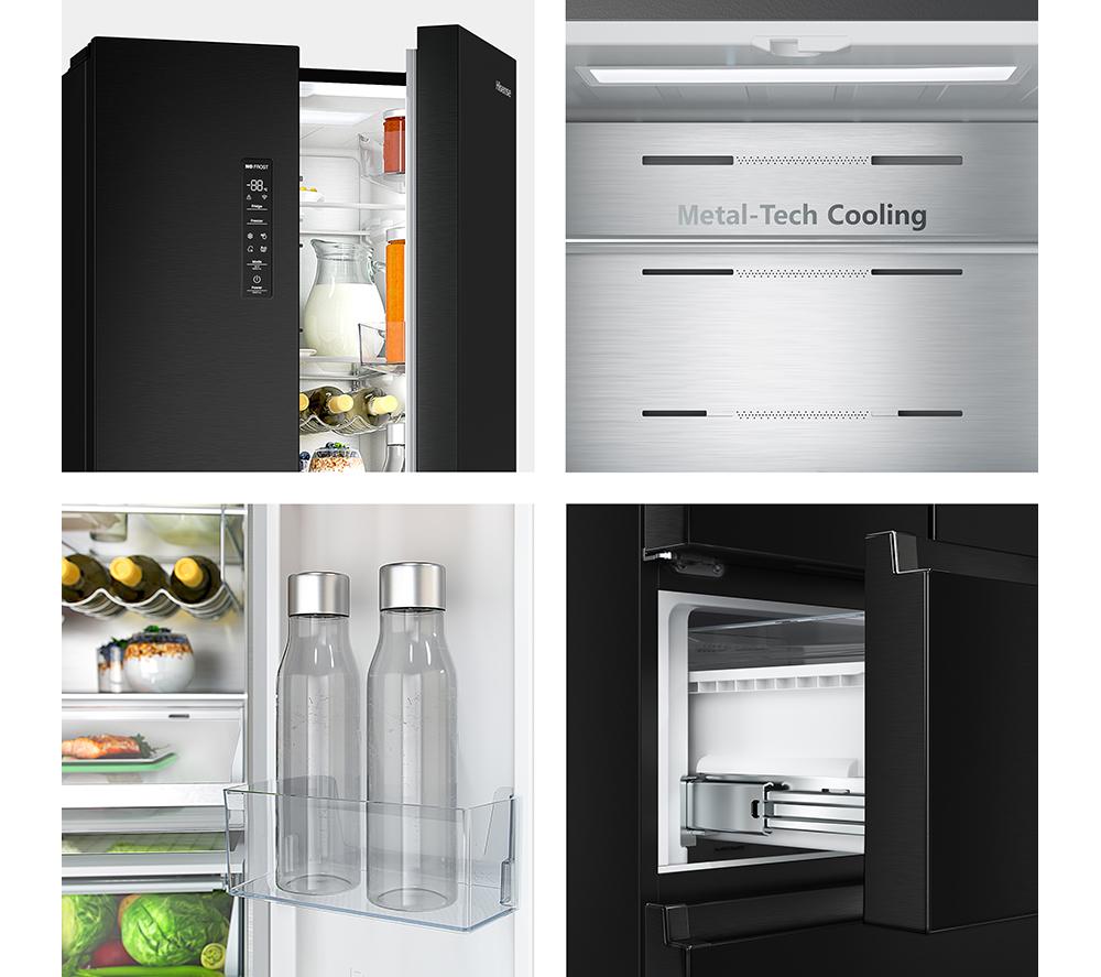 Frigorífico Hisense PureFlat RF632N4AFE2 - Acero inoxidable negro