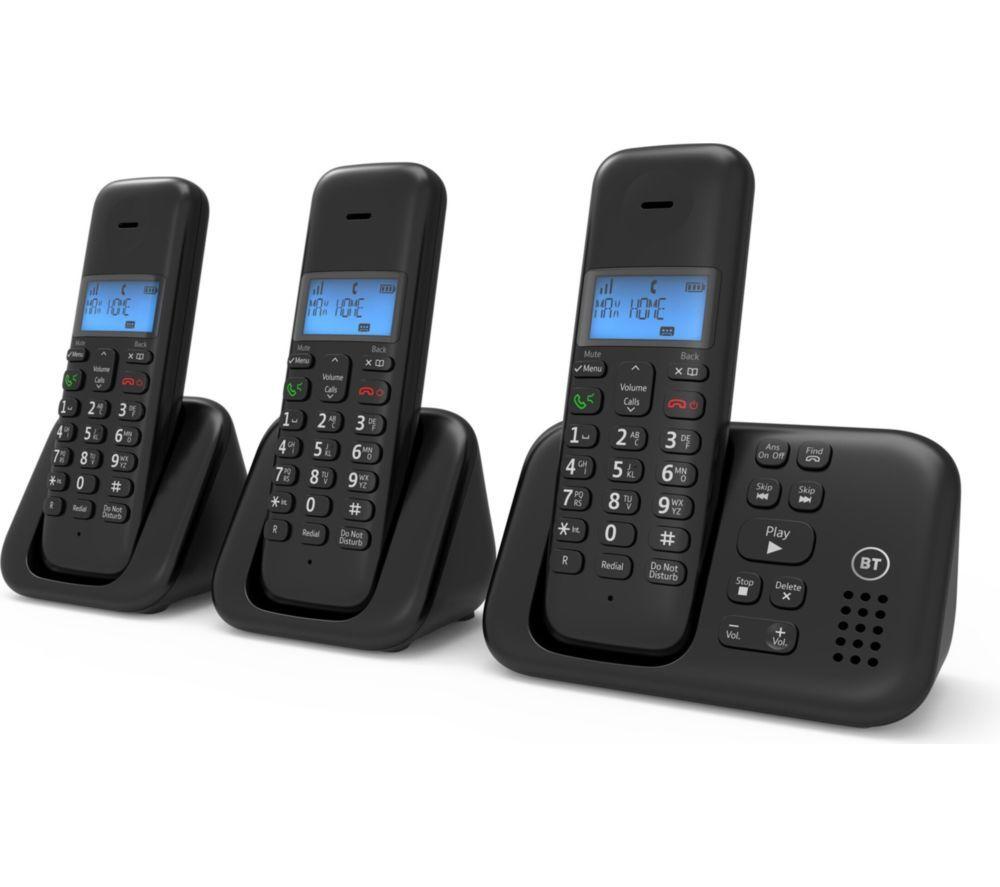 BT 3960 Cordless Phone - Triple Handsets, Black