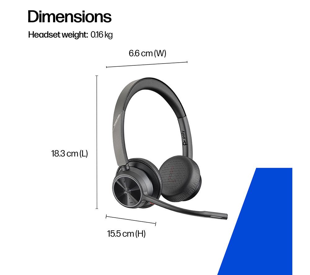 HP POLY Voyager 4320-M Wireless Headset - Black