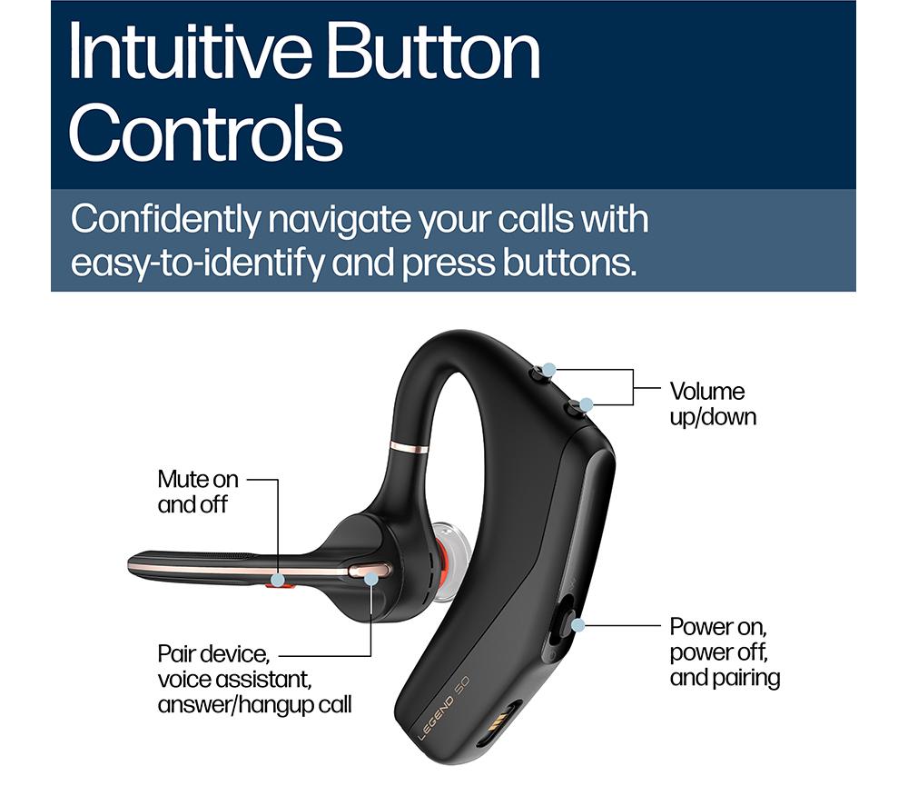 HP POLY Voyager Legend 50-M Bluetooth Headset - Black
