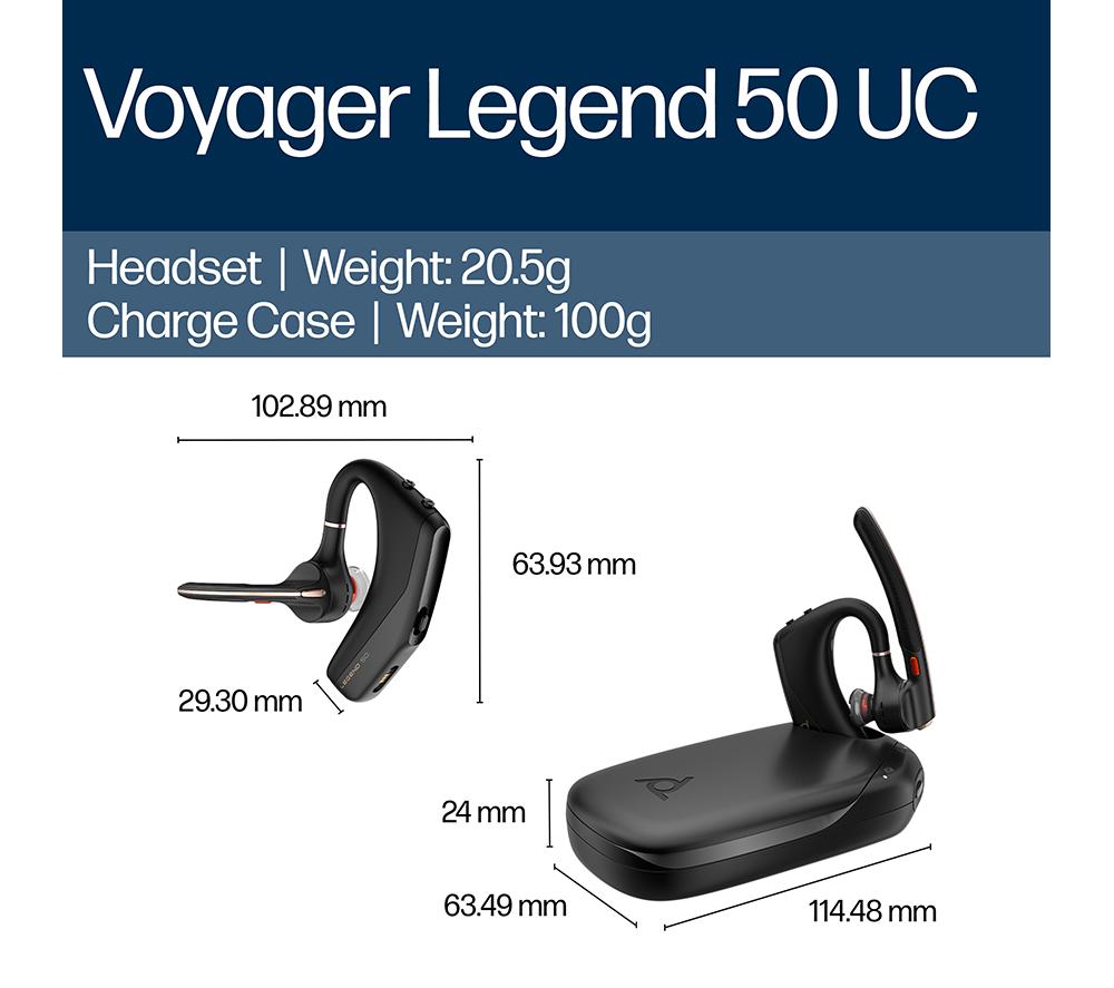 HP POLY Voyager Legend 50-M Bluetooth Headset - Black