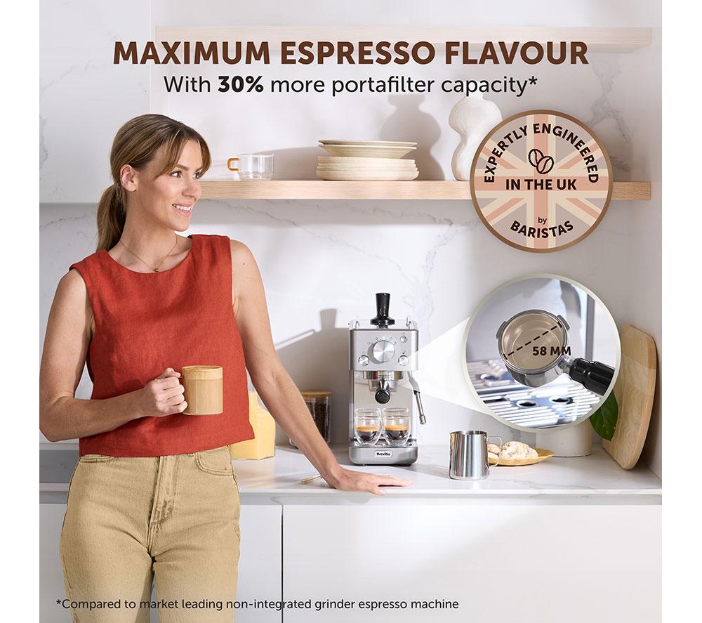 BREVILLE Barista Slimline VCF185 Espressomaschine - Edelstahl