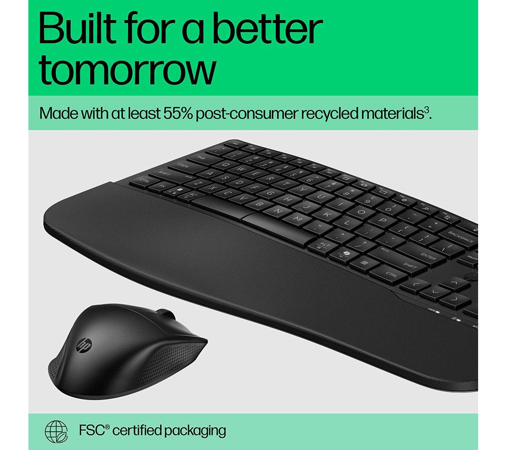 HP 680 Comfort Dual-Mode Wireless Keyboard & Mouse Set - Black