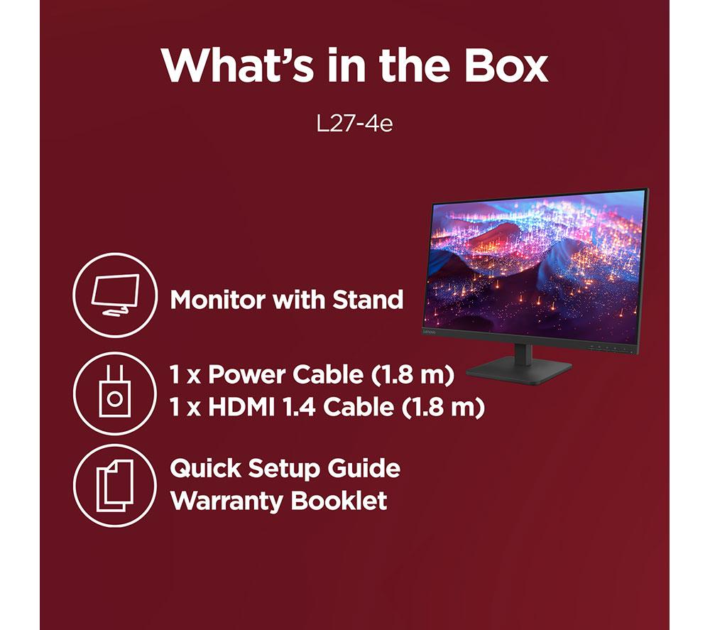 LENOVO L27-4e Full HD 27" IPS Monitor - Raven Black